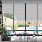 SmartWings Motorized Smart Blinds with Remote, Custom Automatic 100% Blackout Roller Shade Compatible with Alexa/Homekit/Google, Electric Smart Blinds for Indoor Windows, Safari Smoke