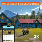 4G LTE Cellular Security Camera 180°Automatic Intrusion Detection and 360°Panoramic View Home and Outdoor Security Camera with Solar Panel, 2K Video Illumination at Night