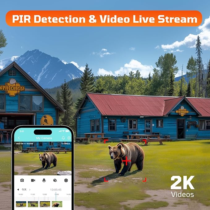 4G LTE Cellular Security Camera 180°Automatic Intrusion Detection and 360°Panoramic View Home and Outdoor Security Camera with Solar Panel, 2K Video Illumination at Night