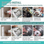 Upgraded WH03X30517 WH05X25036 Washer Mode Shifter Dryer Parts,WH05X24185 Washing Machine Clutch & WH01X24434 Washer Spring Compatible with GE/Hotpoint Clothes Washer Shift Actuator