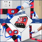 28 Inch Folding Level, Multi-Angle Precision Leveler with Magnetic Base, Foldable Aluminum Alloy Tool for Woodworking & Construction