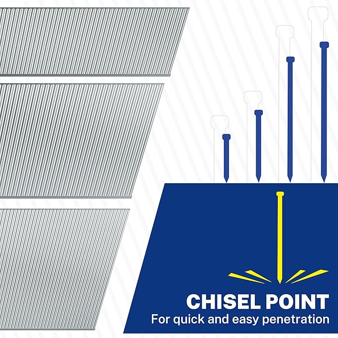 WORKPRO 1200 Count 18 Gauge Brad Nails, (3/4,1-1/4＂,2＂), Universal Brad Nail Gun Nails for Pneumatic & Electric Brad Nailers