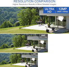 GW Security 32 Channel UltraHD 12MP 6K @ 30FPS Realtime 3X Motorized Zoom PoE Security Camera System with 16 x 12MP IP Two-Way Audio Full-Time Color Night Vision Outdoor/Indoor Smart AI Bullet Cameras