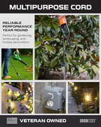 Iron Forge Cable Gray Outdoor Extension Cord 75 ft, 16/3 SJTW 75 Foot Grey 3 Prong Extension Cord Outdoor & Indoor, Weatherproof 10 Amp Heavy Duty Power Cable