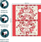 Kawani Happy Valentine's Day Mailbox Covers Magnetic Pink Red Love Heart Valentines Mailbox Covers Magnetic Standard Size 25.5x21 Inch Holiday Post Letter Box Cover for Garden Yard Decor