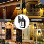 Solar Wall Lights Outdoor, Dusk to Dawn Motion Sensor Lights Waterproof, Solar Porch Lights with 3 Modes & Motion Sensor, Lantern Light Fixture for Patio Garage Entryway Garden