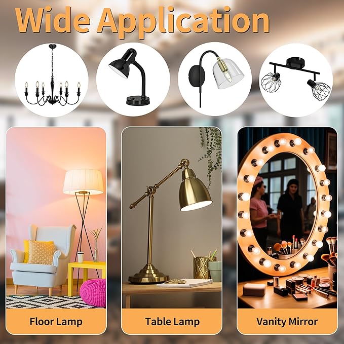 Frosted G16.5 Led Bulb, Matt Vanity Globe Light Bulbs, E26 Dimmable Globe Small Round Edison Light Bulbs, 6w 2700k Vintage LED Filament Edison Bulb