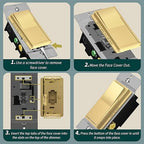 TOPGREENER Kalide Dimmer Light Switch, LED Dimmer Switch, Full Range Dimming, Single Pole/3-Way, 120VAC, 60Hz, 300W LED/CFL, Neutral Wire Not Required, Gold, 1 Pack,Wall Plate Included