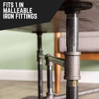 PIPE DÉCOR 1/2” x 42” Malleable Cast Iron Pipe Nipple, Pre-Cut Connectors, Industrial Steel Grey Fits Standard Half Inch Black Threaded Pipes Nipples and Fittings, Build Vintage DIY Furniture, 4 Pack