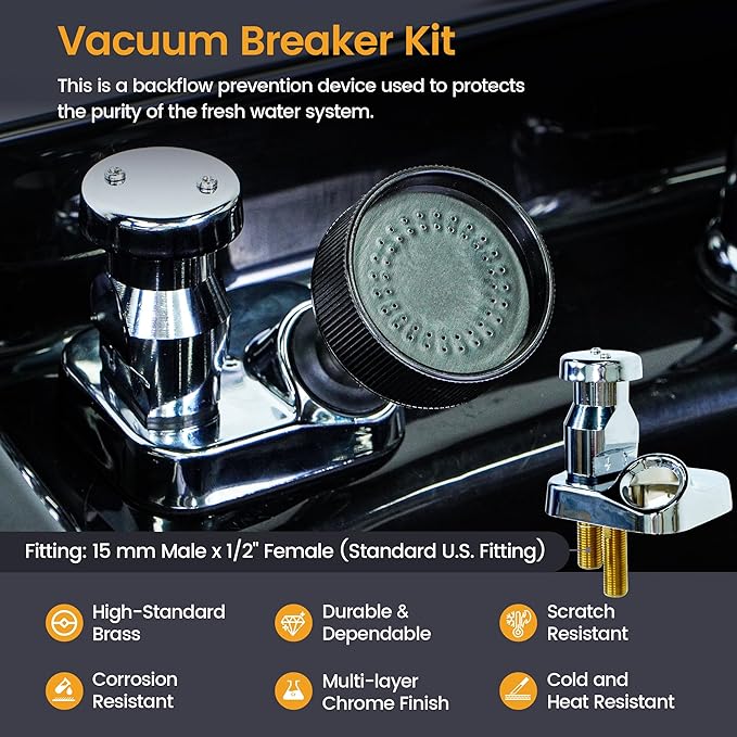 Salon Shampoo Bowl Faucet Vacuum Breaker Kit Spa Beauty Salon Shampoo Bowl Sink Hair Salon Bath Accessories Bathroom Hot Cold Faucet Spray Hose Replacement Set for Backwash Barber Chair