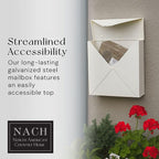 NACH Chicago White Extra Large Mailbox, Rust Resistant Large Mailboxes for Outside Wall Mount, Large Metal Mailbox, Wall Mount Mailbox, Extra Large Capacity Mailbox, 12 x 12 x 4.8 inches, MB-6301WT