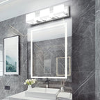 Tipace 3 Lights Dimmable LED Modern Vanity Lights for Bathroom, Chrome Bathroom Wall Light Fixtures Over Mirror (White Light 6000K)