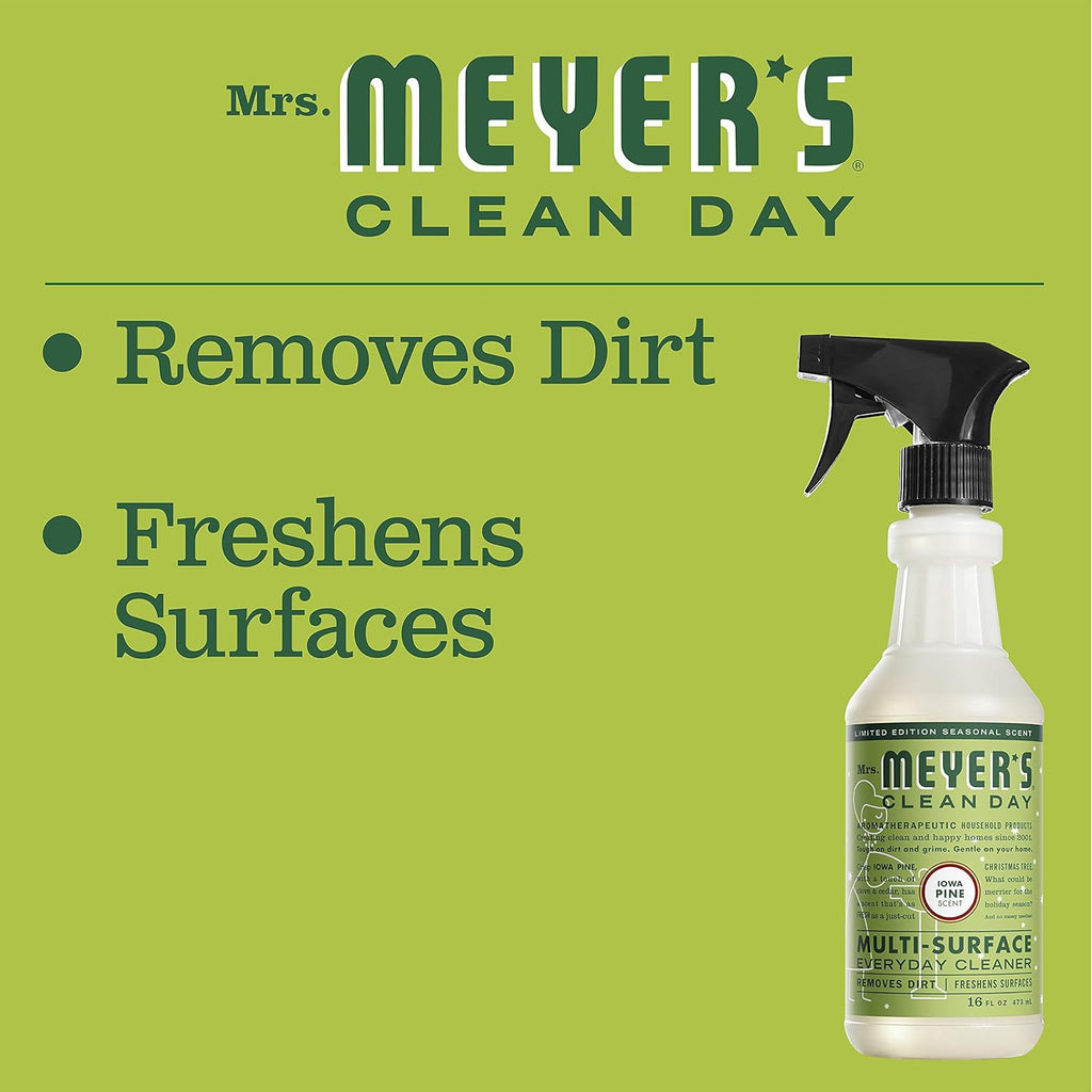 MRS. MEYER'S CLEAN DAY Multi-Surface Cleaner Spray, Cruelty Free Formula, Iowa Pine, 16 fl. Oz (Pack of 3)
