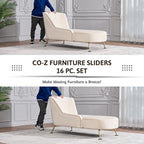 CO-Z Felt Furniture Sliders - 16 Pack with 8 Plastic & 8 Felt Sliders, 3 1/2" Reusable Furniture Sliders for Carpet Hardwood Floors, Heavy-Duty Furniture Gliders Movers, Moving Pads for Hard Surfaces