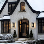 14" Outdoor Wall Lights Fixtures, Black Exterior Lighting Fixtures, Waterproof Outdoor Wall Lantern Modern Front Porch Lights with Clear Glass Coach Lights for Garage, Porch, Front Door 2-Pack