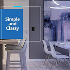 LIDER Lighted Decorator Switch, Residential Grade and UL Listed, Paddle Light Switch with Locator Light, Matte Finish Rocker Switch, Minimalist Design, 1-Pole, 3-Wire, 15A 120-277VAC, Black