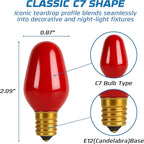 OHLECTRIC Night Light Bulbs (8 Pack – 4 Green & 4 Red), 7 Watt Mini Bulbs – E12 Candelabra Base, Non-Dimmable, 120V – C7 Night Light Lamp Replacement Bulb for Salt Lamps, Window Candles, Holiday Decor