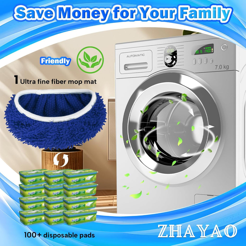 Coral Fleece Mop Pads, Reusable Wet/Dry Compatible with Swiffer, 3 Pack Washable for Hardwood/Surface Floor Cleaning