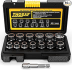 Impact Bolt & Nut Remover Set,14 Pieces Bolt Extractor Tool Set, 3/8" Drive Impact Bolt & Nut Remover Socket Tool Kit, Stripped For Damaged, Frozen, Studs, Rusted, Nuts & Screws, Tools Gifts for Men