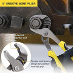 TOPLINE 5-Piece Pliers Set, Pliers Tool Set Included 8" Groove Joint, 7" Linesman, 6" Long Nose, 6" Slip Joint, 6" Diagonalfor Basic Home Maintenance