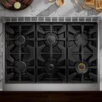 Empava 36 Inch Professional Gas Range with Convection Oven, 6 Sealed Burners (103,000 BTU Total), Wok Burner, Telescopic Racks, Porcelain Cooktop, Stainless Steel Stove, ETL Certified