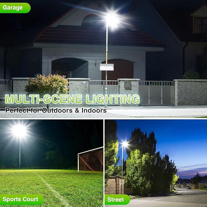 STASUN 2 Pack 480W LED Flood Lights, Mini Series Exterior Floodlights, 48000LM 6000K Daylight White IP66 Waterproof 3 Adjustable Panels Outdoor Security Lighting for Backyard, Driveway, Parking Lot