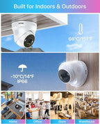 ZOSI 4K 8CH Spotlight PoE Security Camera System,4pcs 5MP Indoor Outdoor PoE IP Cameras with Person Vehicle Detection,Color Night Vision,8CH 8MP 4K NVR with 2TB HDD for 24/7 Recording,No Monthly Fee
