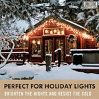 25 ft Outdoor Extension Cord 3 Outlet, 16/3 SJTW Weatherproof Multiple Plugs Green Extension Cord 3 Prong, 13 Amp Exterior Power Cable Three Way Plug for Outside & Landscaping