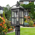 Darkaway Large Outdoor Post Lights Lamp Posts Outdoor Lighting, 21.7inch Waterproof Aluminum Post Lights Exterior Light Fixtures with Glass,Overside Fence Pole Lights for Porch Yard Patio Garage