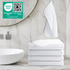 POLYTE Microfiber Lint Free Washcloth Face Towel, 13 x 13 in, 4 Pack (Waffle Weave)