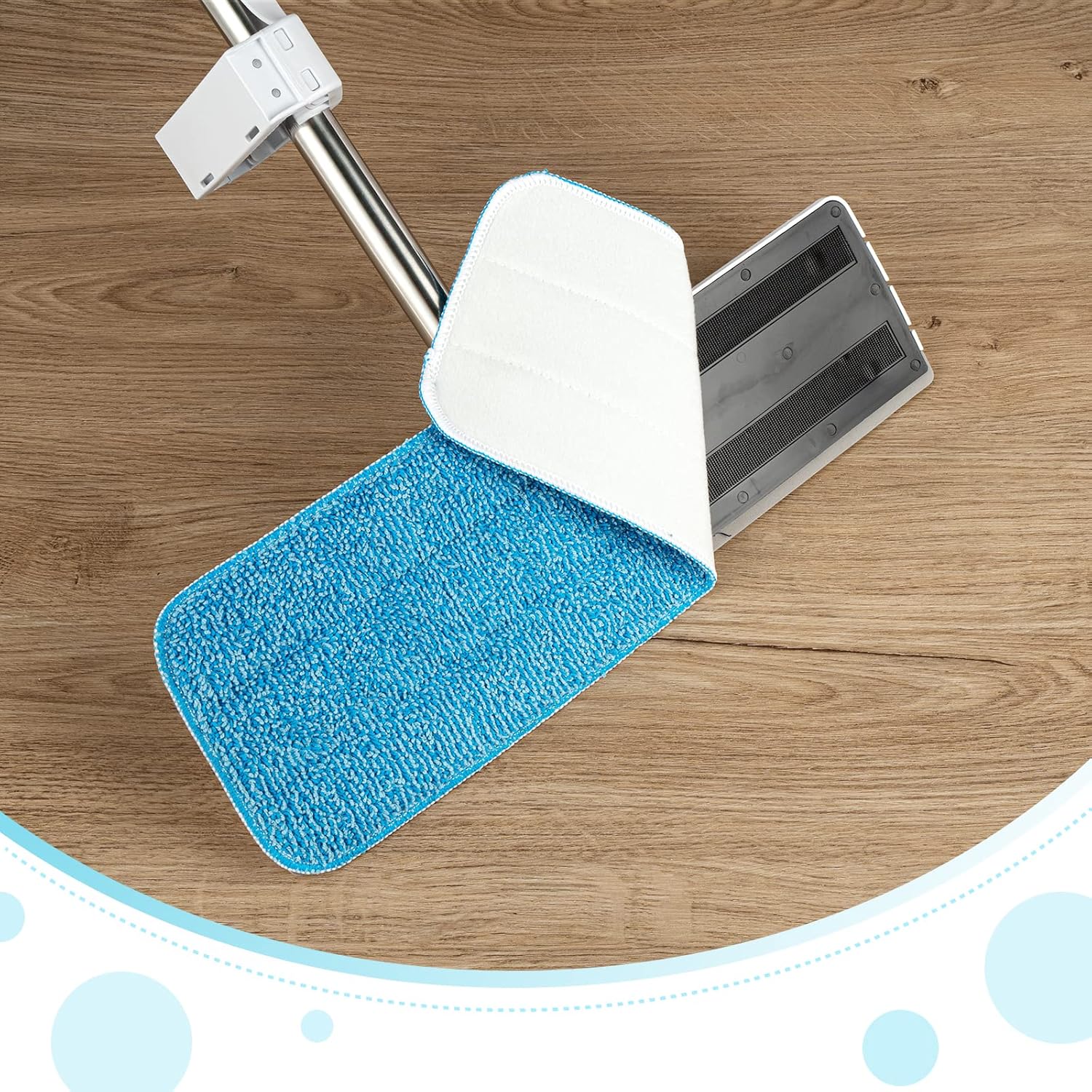 Microfiber Mop Pads, 18.5 x 6.3 Inch Reusable and Washable Spray Mop Pads, Wet and Dry Household Mop Pad Replacement, Set of 12(Blue)