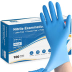 Schneider Nitrile Exam Gloves, Small, Box of 100, Heavy Duty Disposable Gloves, Textured, Latex Free, Food Safe, Industrial Gloves for Medical, Cleaning, Cooking, Blue