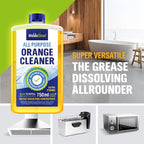 WoldoClean Orange Oil Cleaner Concentrated 25.36 fl oz (1 : 1000) - makes up to 200 Gallons Multi-Use Adhesive & Grease Remover, Custom-Dilution Citrus Degreaser for Floors, Kitchen & Bath