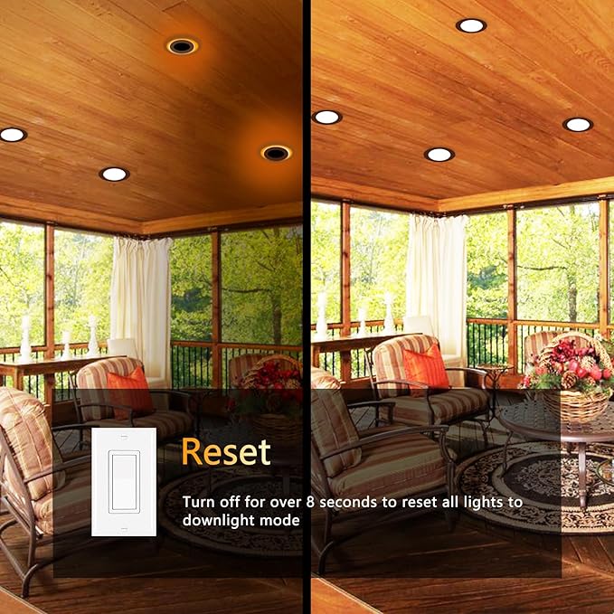 CycevSun 16 Pack Bronze Recessed Lighting 4 Inch with Night Light, Canless Ultra Thin Wafer Downlight Outdoor Exterior Soffit, Dimmable & 5 Color Temperature Selectable, 9W, ETL