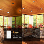 CycevSun 16 Pack Bronze Recessed Lighting 4 Inch with Night Light, Canless Ultra Thin Wafer Downlight Outdoor Exterior Soffit, Dimmable & 5 Color Temperature Selectable, 9W, ETL