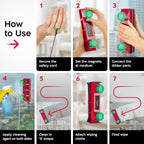 Tyroler Magnetic Window Cleaner Tool | The Glider D4 Window Cleaning Tool Fits Windows 0.1"-1.6" Thick | All-in-One Window Cleaning Kit | Magnetic Glass Cleaner Tool | Magnet Window Cleaner Tool