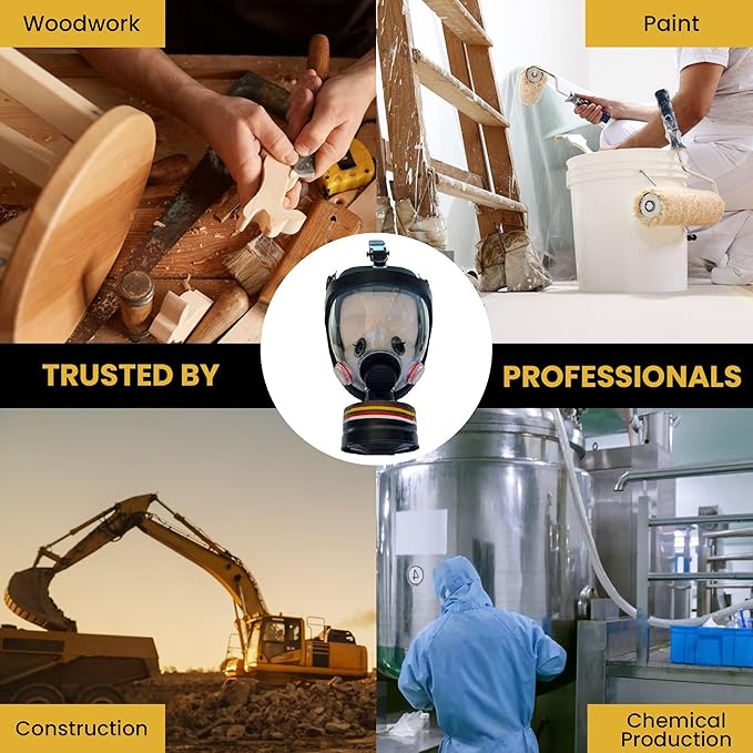 KYNG GAS Mask - 40 mm NBC Filter - Full Face Respirator Mask CBRN Survival & Tactical Gas Mask for Chemical Fumes, Particulates, and Smoke Protection, Military Grade Construction