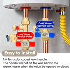 Upgrade 3/4 Inch IPS Isolator Tankless Water Heater Service Valve Kit, Isolation Valve with Pressure Relief Valve, Lead-Free Brass, Compatible with Rheem/Rinnai/EcoSmart/Navien/Noritz/Takagi/Bosch
