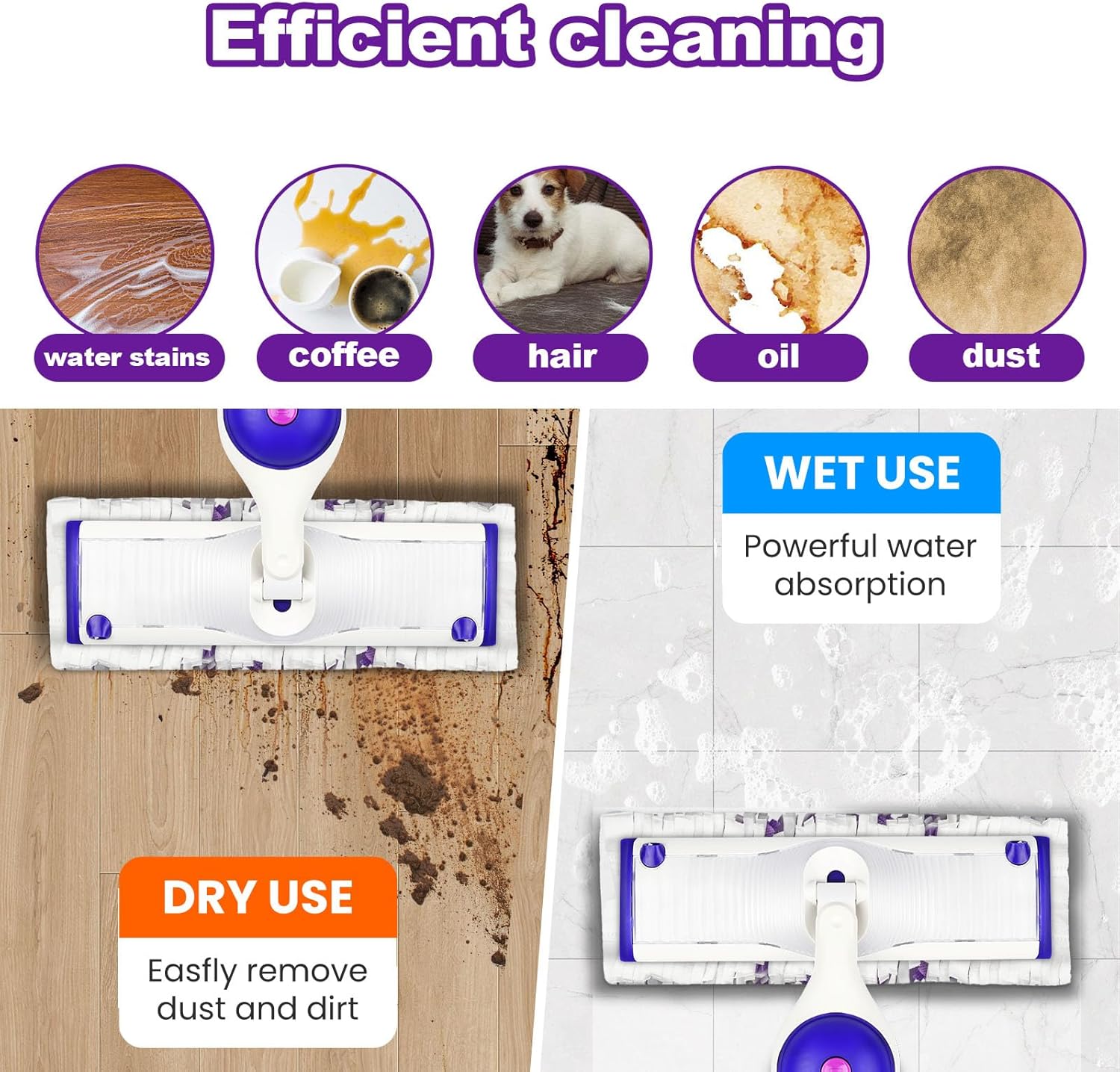 22 Count Disposable Power Mop Refills Compatible with Swiffer PowerMop Multi-Surface Floor Mop and Swiffer PowerMop Wood Mop, Power Mop Pads for Floor