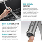 KRAUS Torak Pull Down Kitchen Faucet in Matte Black with Commercial Style Spring Spout, 2 Function Sprayer, Pre-Attached Water Lines, and Mounting Hardware, KPF-2635MB