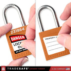 TRADESAFE Lockout Tagout Locks Set - 10 Orange Keyed Alike Padlocks, 2 Keys Per Lock, OSHA Compliant Loto Locks for Lock Out Tag Out Stations, Premium Grade