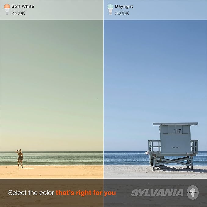 Sylvania LED TruWave Natural Series A19 Light Bulb, 100W Equivalent, Efficient 15W, 1600 Lumens, Medium Base, Dimmable, Clear, 5000K, Daylight - 2 Pack (42291)