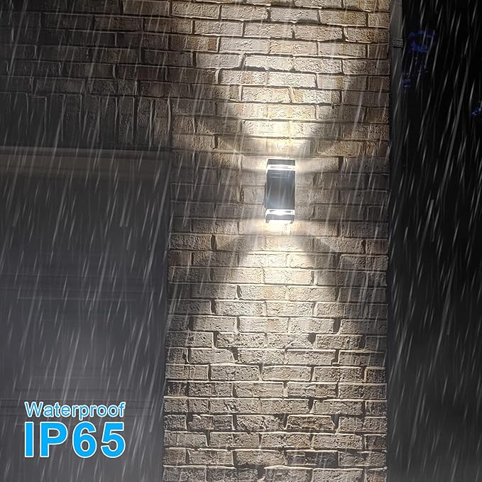 Exterior Lights for House, Dusk to Dawn Outdoor Lighting Fixtures Wall Mount - ETL Listed,Aluminum Outdoor Wall Lights 5000k - Up Down Light Fixture for Porch, Garage (Square 3 Pack)