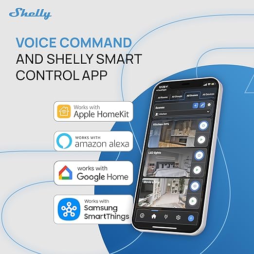 Shelly 1PM Gen4 | Wi-Fi, Zigbee, Matter Smart Relay Switch with Power Metering, 1-Channel 16A | Home Automation | Alexa, Google Home, Apple HomeKit Compatible | iOS Android App | No Hub