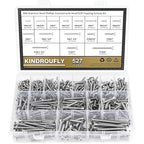 527 Pieces #4#6#8#10#12 Phillips Countersunk Head Self-Tapping Screws, Wood Screws Assortment Kit, 304 Stainless Steel