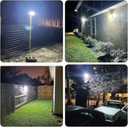 Mokot Solar Outdoor Lights, 288LED IP65 Waterproof Motion Sensor Outdoor Lights with Remote Control, 2800LM 4 Heads Solar Flood Wall Lights for Outside Yard - 6PACK Cool White