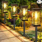 BesLowe 【Upgraded】 Solar Pathway Lights Outdoor, 8-Pack Large LED Solar Light Outdoor Waterproof, Super Bright Outside Lights for Yard, Sun-Powered Landscape Lighting for Garden Walkway, Warm White