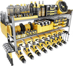 Power Tool Organizer - 3 Layer 8 Drill Holder Wall Mount, Storage Rack for Garage Organization, Large Tool Shelf, Gifts for Him Men Dad Husband Anniversary Fathers Day, Cool Gadget Stocking Stuffer