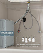 FORIOUS Kitchen Faucets with Water Filter, 2 in 1 Stainless Steel Pull Down Sink Faucet and Purfied Water Faucet High Arc Single Handle with Detachable Deck for 1 or 3 Hole, Brushed Nickel