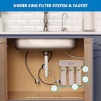 Aquasana Under Sink Water Filter System - Reduces PFAS, Lead, & Chlorine in Drinking Water - Under Counter Claryum Filtration for Kitchen - 3-Stage Max Flow - Oil-Rubbed Bronze Faucet - AQ-5300+.62